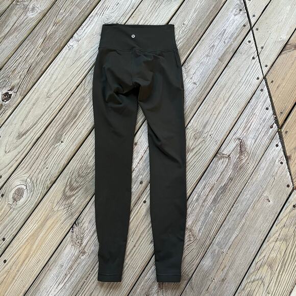 Lululemon Women's Wunder Under Hi-Rise Tech Mesh 28" Leggings Green Size 4 - Picture 2 of 9